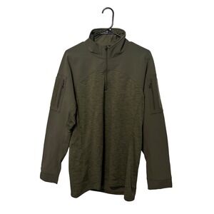 Beyond Clothing A9 Mission Shirt Mens Large Green 1/4 Zip Tactical Pockets Field